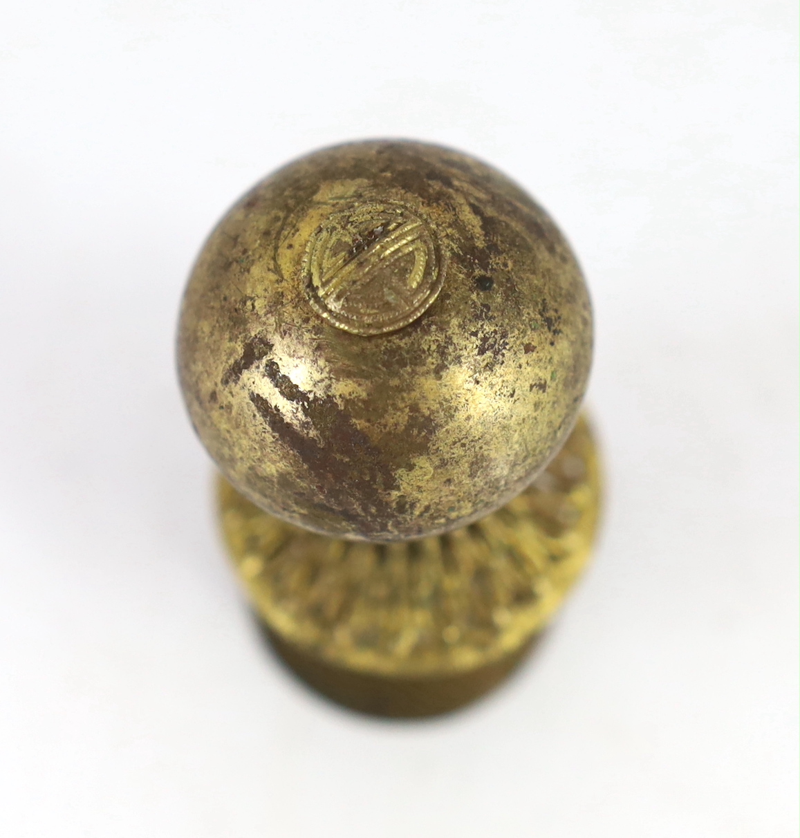 A Chinese gilt metal Mandarin hat finial, late Qing dynasty, 6.8 cm high